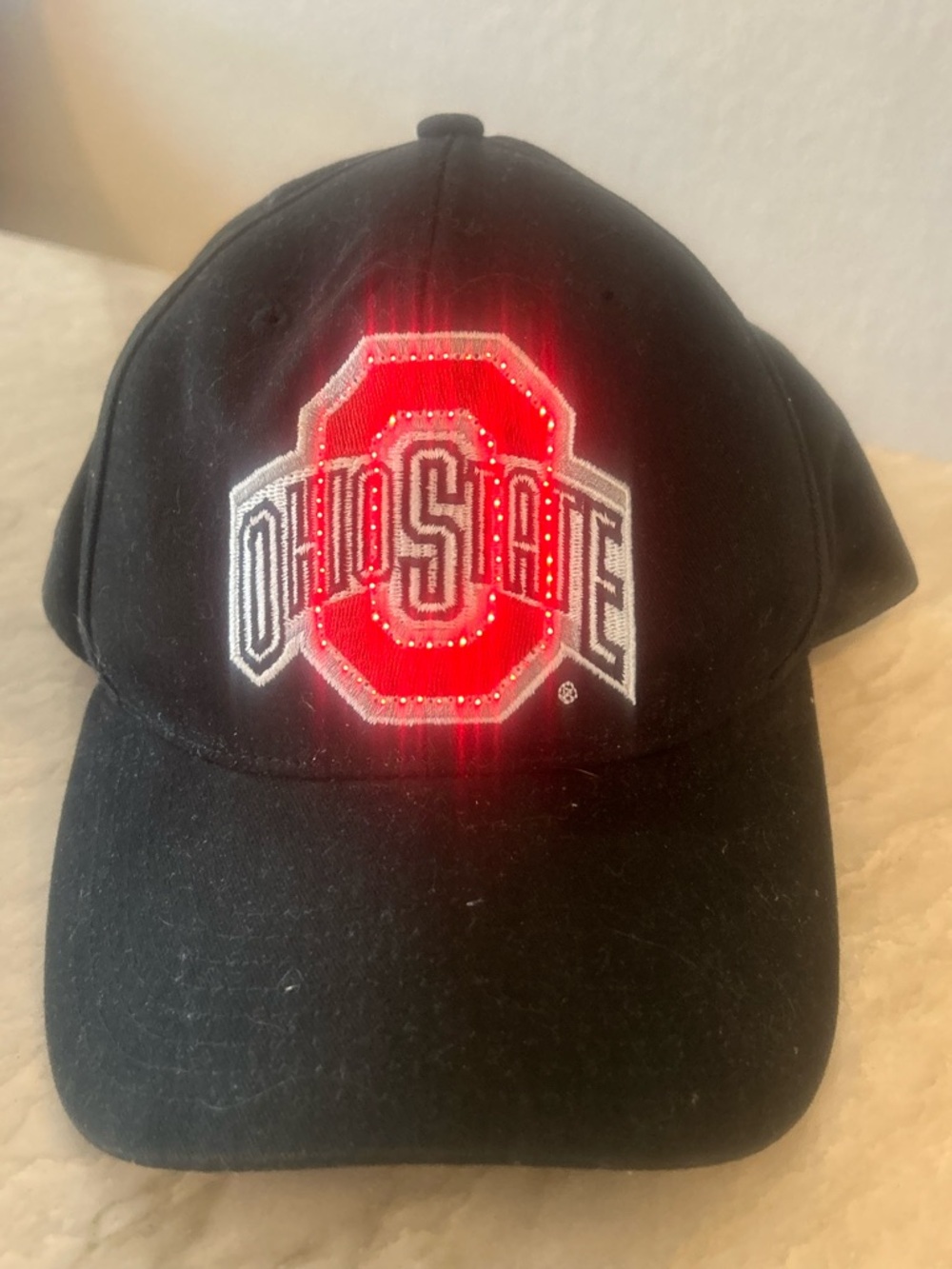 Vintage Rare Ohio State NCAA OSU Buckeyes Hat Cap Lightwear Lights Up Adjustable